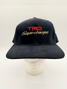 Vintage Toyota TRD Supercharged Hat Black Strapback NOS Racing Cap Korea. READ